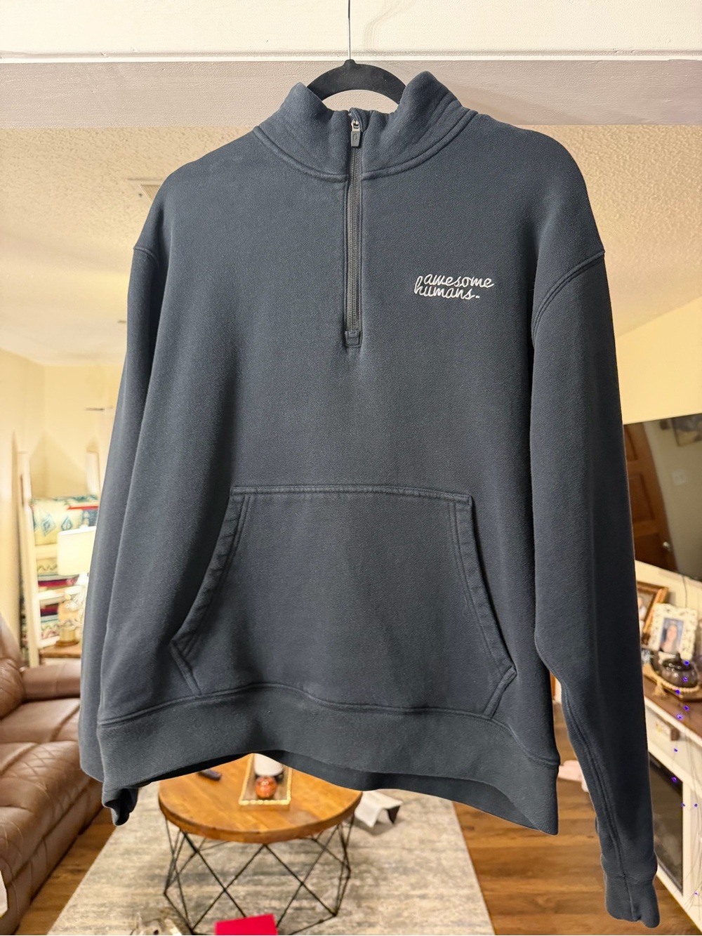 🖤 FIGS Off-Shift Awesome Humans ¼ Zip Sweatshirt – Black – Women’s XL